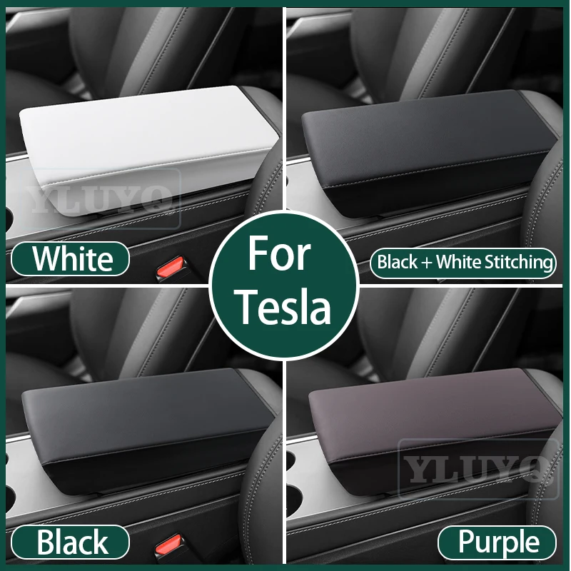 ل تسلا نموذج 3 هايلاند 2024 مسند الذراع غطاء حامي الجلود الديكور نموذج Y Juniper 2025 اكسسوارات السيارات الداخلية #4