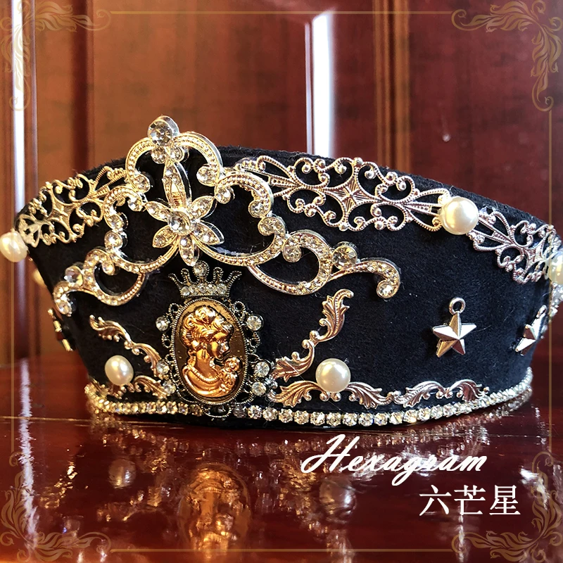 Hexagram Lolita handmade classical doll crown hair crown headgear custom photography props catwalk