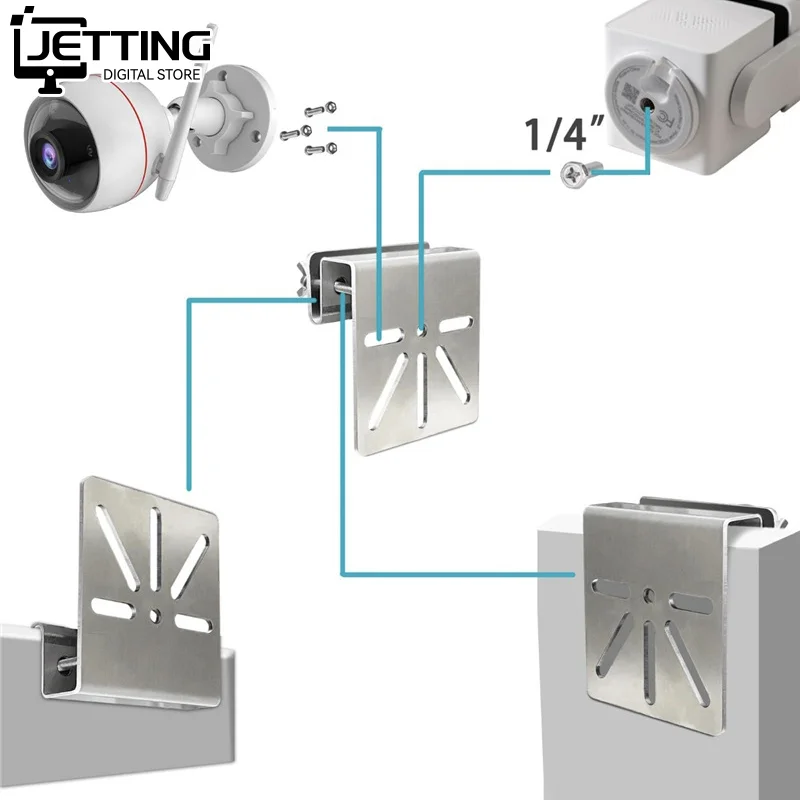 Металлический кронштейн для крепления желоба для камеры наблюдения для Eufy SoloCam S340E30, безопасный кронштейн для желоба для солнечной камеры Металлический кронштейн для крепления желоба для камеры наблюдения для Eufy SoloCam S340E30, безопасный кронштейн для желоба для солнечной камеры