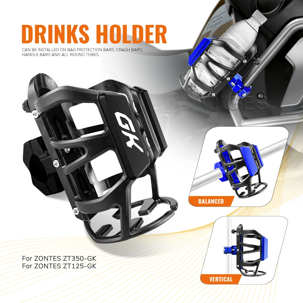 Motorcycle Beverage Water Bottle Cage For ZONTES ZT350-GK ZT350GK ZT125-GK ZT125GK Drinks Holder Water Cup Holder