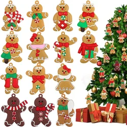 12/11/10/6pcs Gingerbread Man Christmas Tree Ornaments Christmas Tree Pendant Kid Gift Christmas Party New Year Decoration