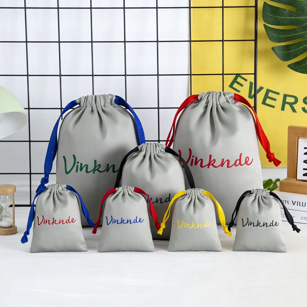 

50Pack Personalization Satin Silk Drawstring Bag for Jewelry Perfume Wig Gift Packaging Custom Logo Flannel Velvet Storage Dust