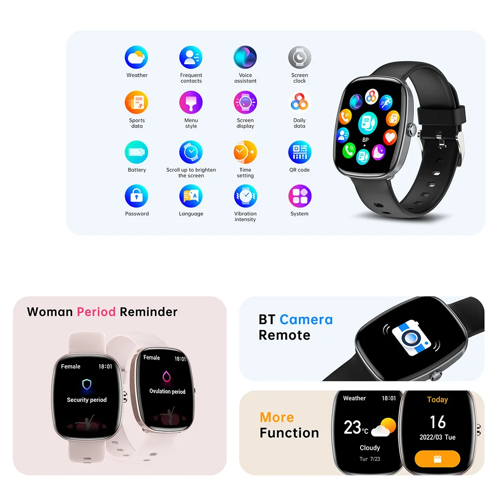 Luxurious Watches Pro 1.83”HD 240*283 Men And Women Health Monitoring Notifications Bluetooth Call Diy Faces Fashion Smartwatch