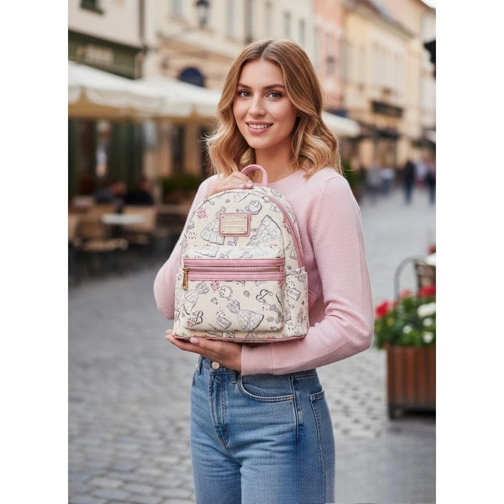 Sac à dos mini floral Mickey et Minnie, sac à main de Noël pour femme, cartable de dessin animé pour filles