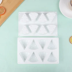8Cavity Cheese Shaped Silicone Mould DIY Pastry Tools Cake Mold For Baking Non-stick Kitchen Bakeware Dessert Mousse Mould