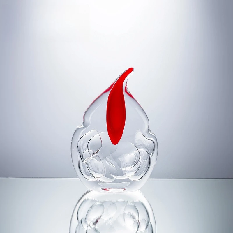 Modern minimalist artificially blown transparent crystal heavy glass ornament, personalized home living room decoration artwork