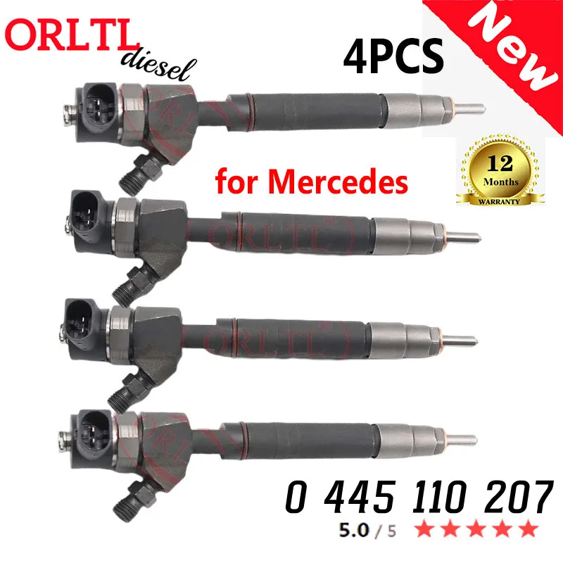 

ORLTL 0 445 110 207 Новый 0445110207 a6280700587для Bosch Mercedes-Benz 0986435069 инжектор общей топливной магистрали 4 шт.