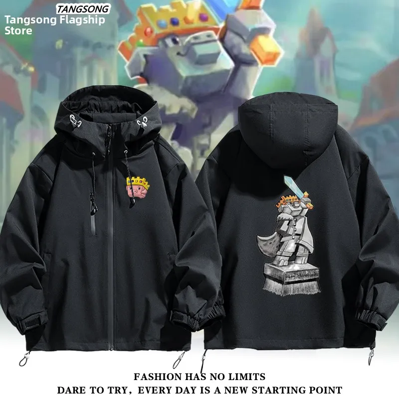 

Мужская ветрозащитная куртка из полиэстера с длинными рукавами, капюшоном и застежкой-молнией, модная повседневная куртка для подростков