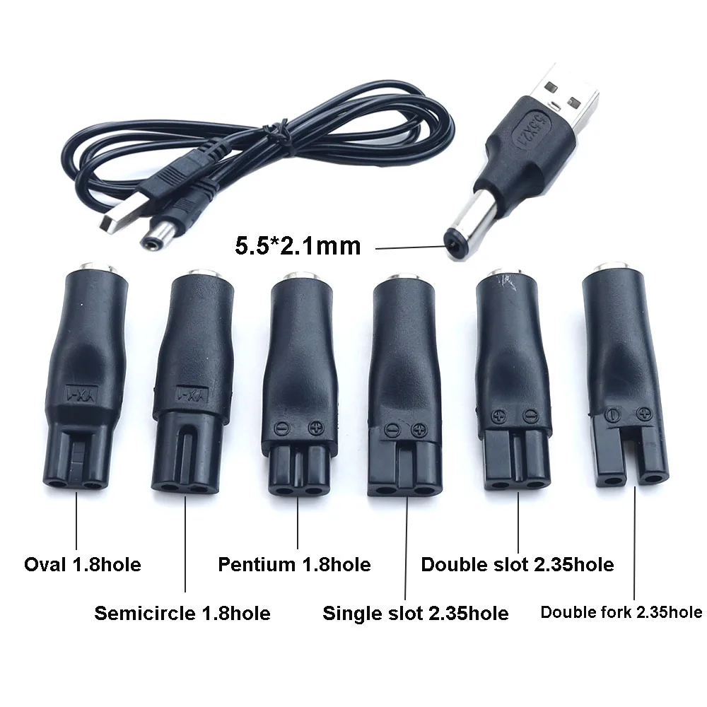 6 /7/8 Piece Power Cord 5V Replacement Charger USB Adapter Suitable for All Kinds of Electric Hair Clippers