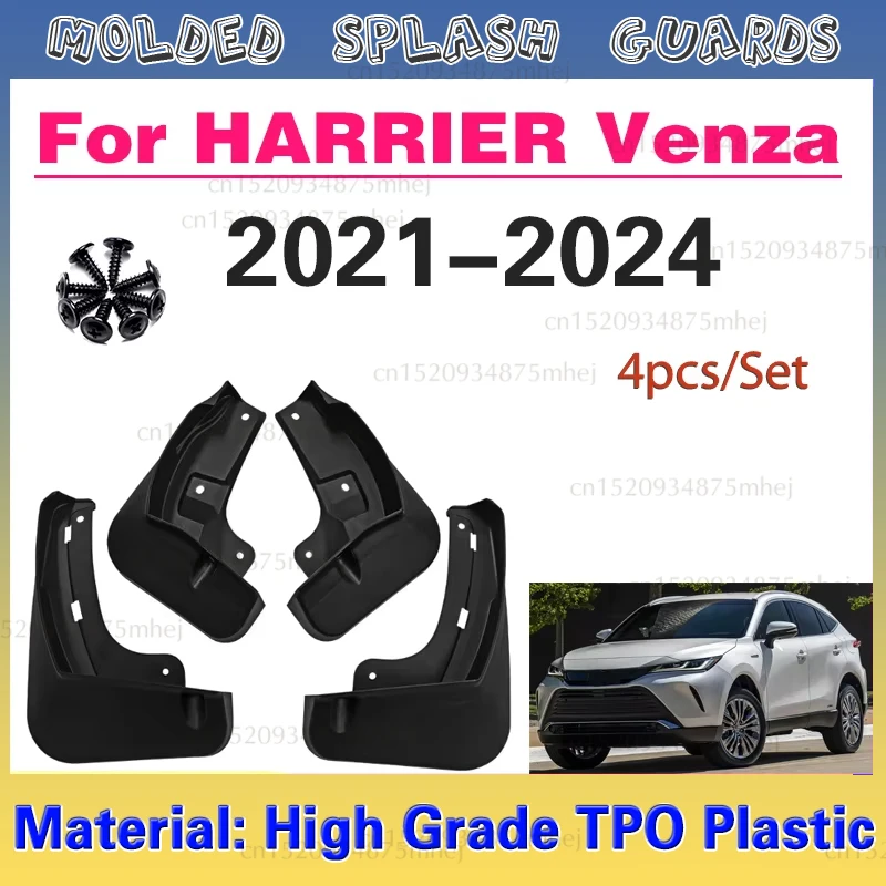 

For Toyota HARRIER 2022 Venza 2021 2022 Accessories Mudguards Fender Mud Guard Flap Splash Flaps 4Pcs Car Mud Flaps