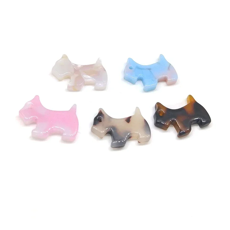 Fashion 10 Pieces 17mm High Quality Dog Shape Acetic Acid Resin Smooth Charms Pendant for DIY Earring Jewelry Accessories