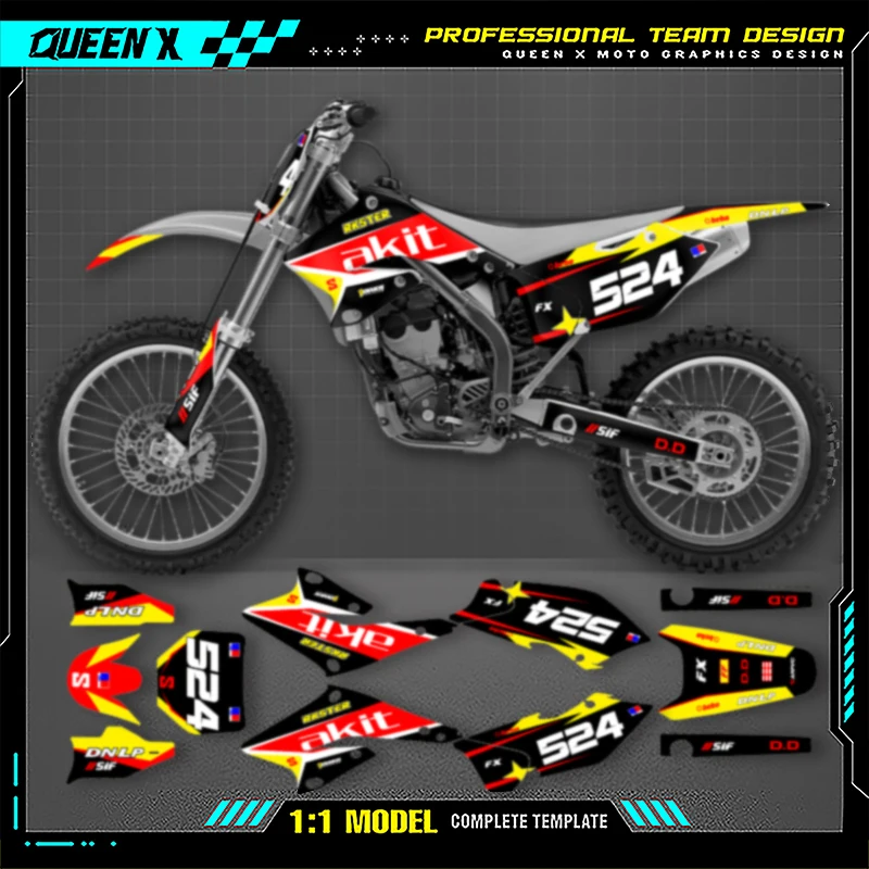 

QUEEN X MOTO Custom Team для SUZUKI RMZ250 2006 2005 2004 250 RMZ 250cc 002 мотоциклетная графика фоновая наклейка комплект наклеек