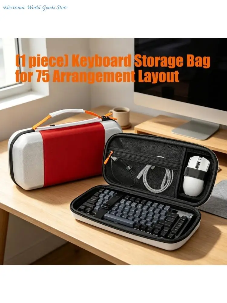 A3PD 75% Layout Keyboard Storage Case with Carry Handle and Pocket