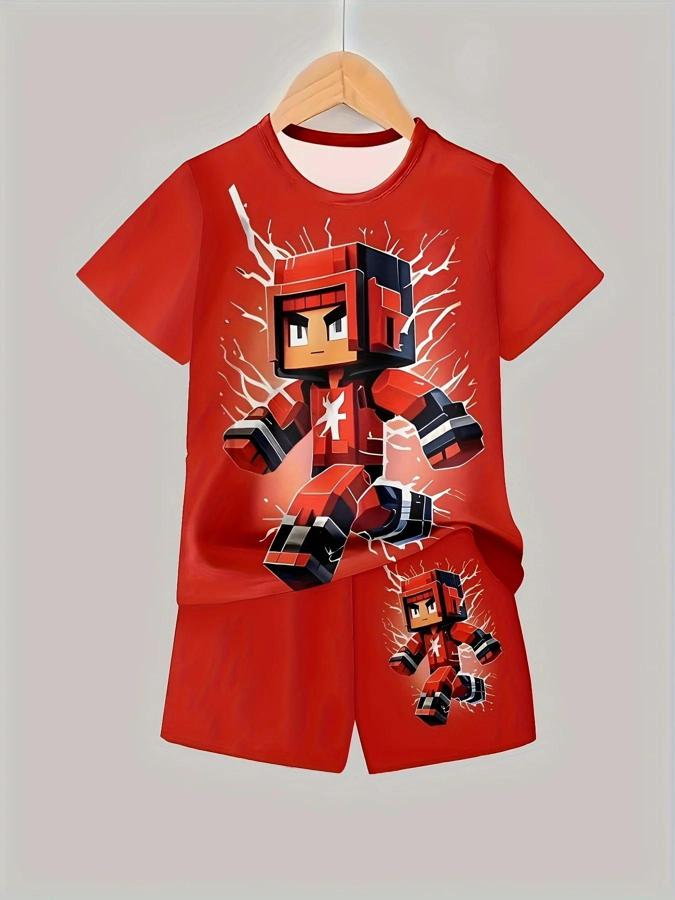 2025 Summer Men's Fashionable 3D Printed Short Sleeved T-shirt and Shorts, Essential for Outdoor Activities