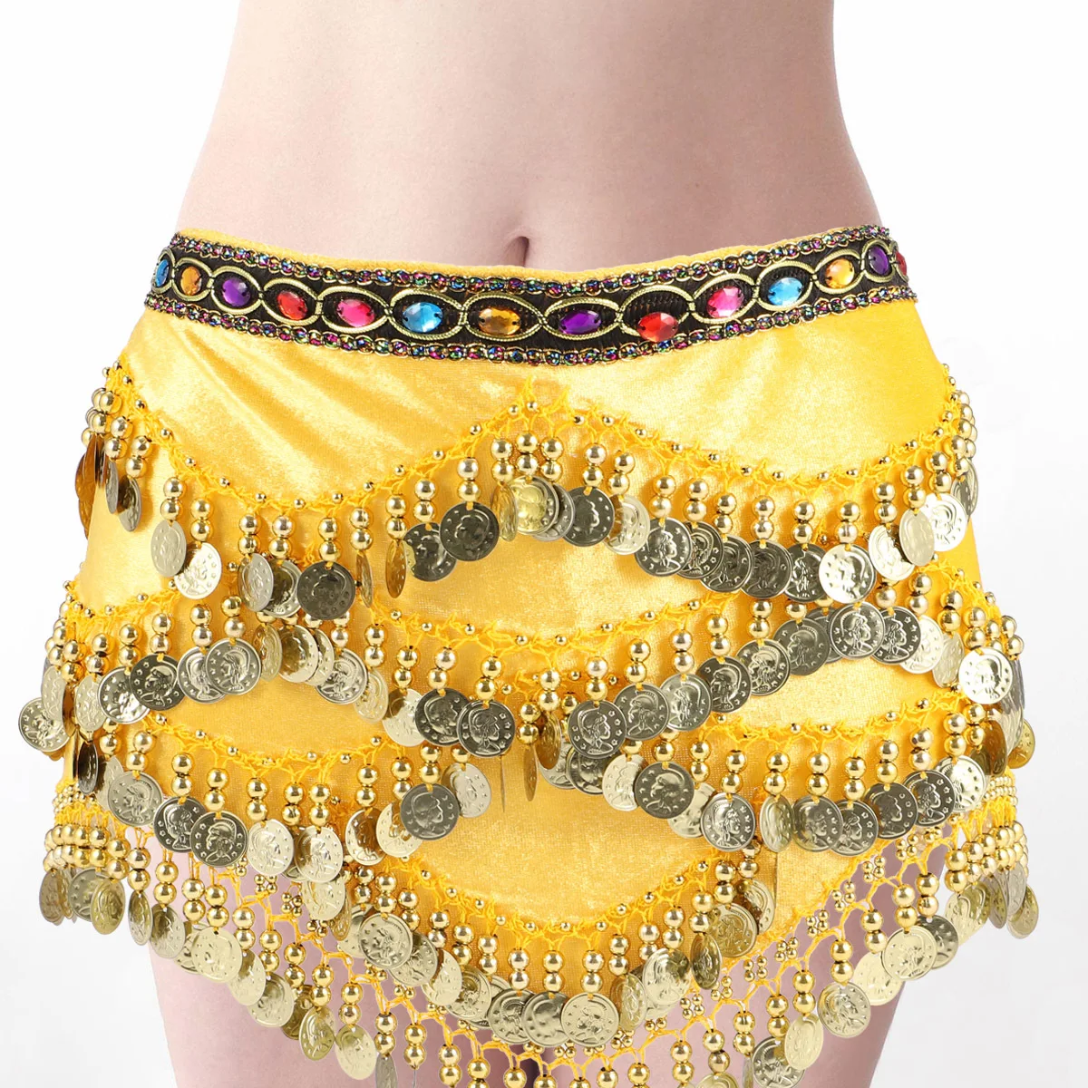 

1Pcs Belly Dance Waist Chain Hip Scarf Classic Tie Adjustable Dance Belt Skirt for Women Ladies Girls