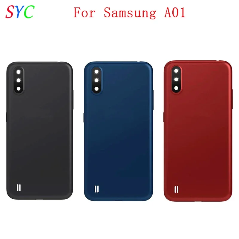 

Back Door Battery Cover Housing Case For Samsung A01 A015F Rear Cover with Camera Lens Logo Repair Parts