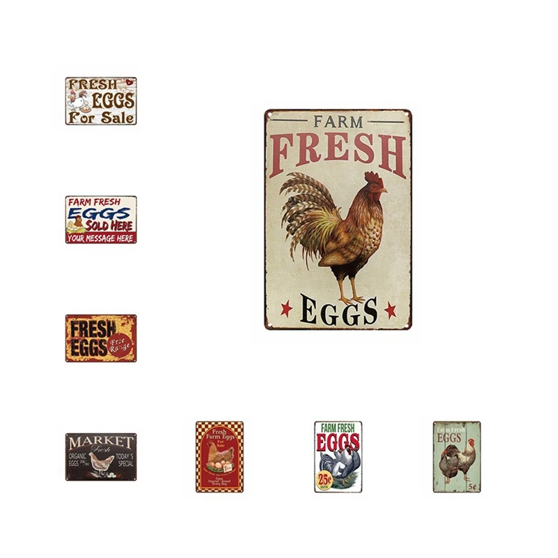 

8 Pack Funny Chicken Coop Metal Signs Chicken Coop Accessories 8X12inch For Chicken House Decor