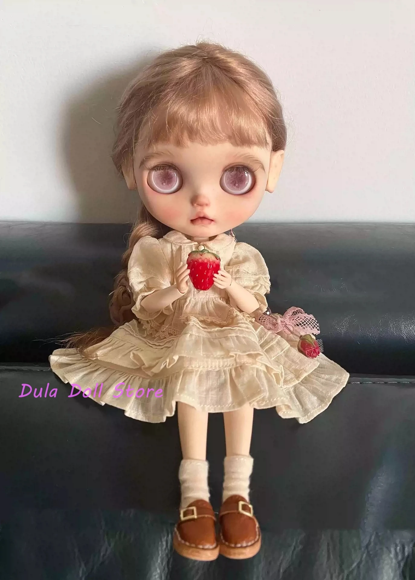 Dula Doll Clothes DressSilk cotton tea dyeing skirt Blythe ob24 ob22 Azone Licca ICY JerryB 1/6 Bjd Doll