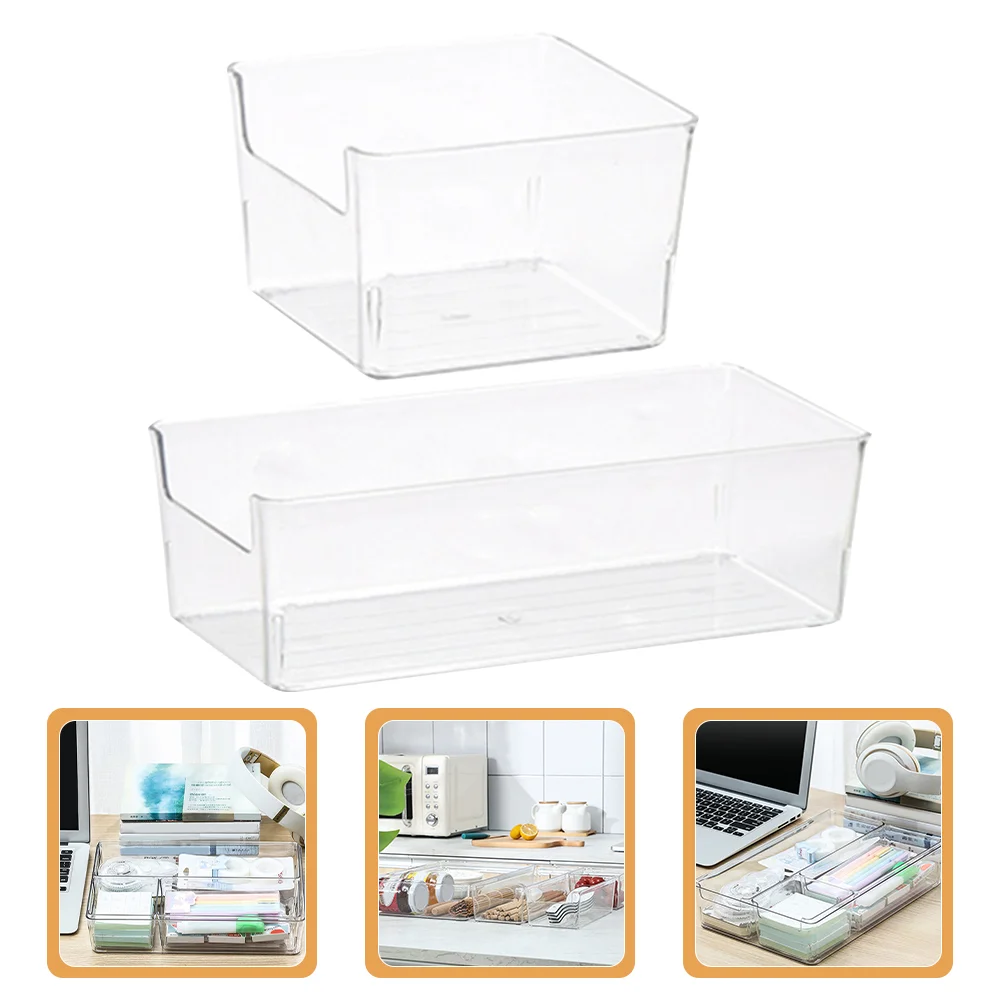 

2 Pcs Desk Organizer Drawer Wardrobe Dividers Sundries Sorting Boxes Cubes Storage Drawers