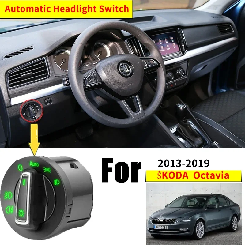 Headlight Automatic Switch For Skoda Octavia 3 MK3 5E Scout 2013~2019 2016 2017 2018 Car Accessories Upgrade Tuning Modificati