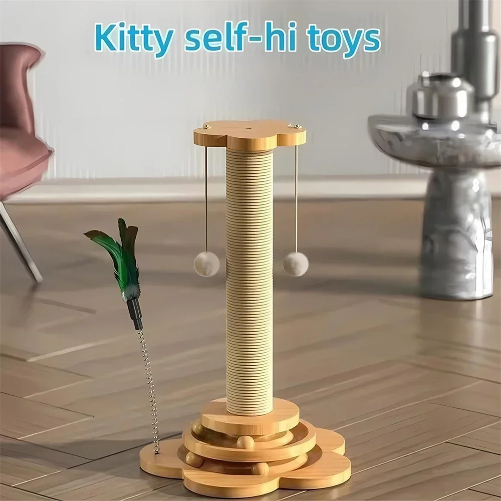 Pet cat toy High-density board Cat Turntable Fun cat baseball durable sisal scraper cat supplies Cat scratching post image 2