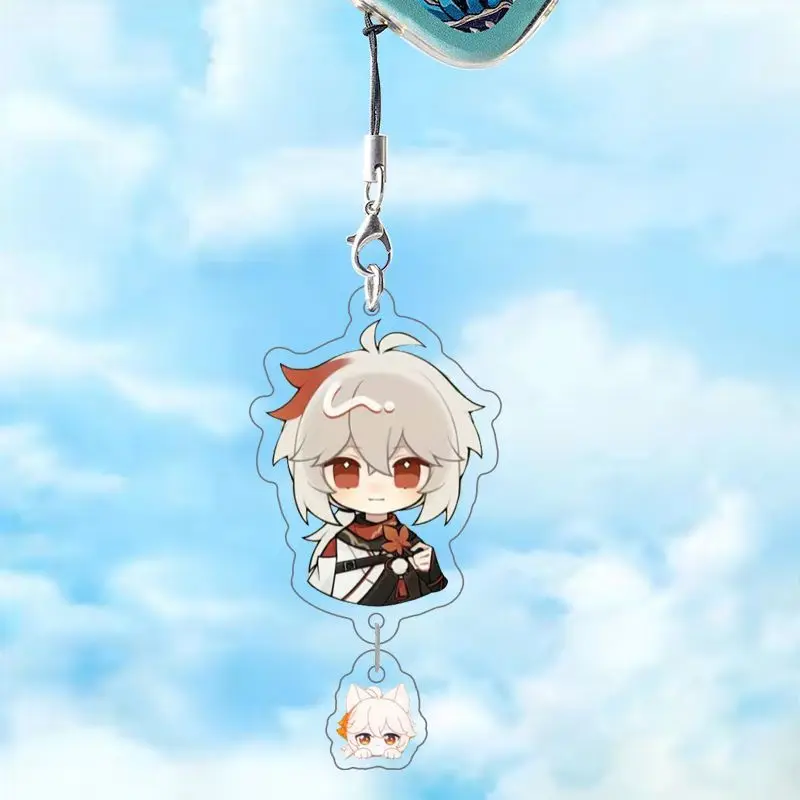 Genshin Impact personaje del juego Venti Xiao Balladeer llavero acrílico bolso colgante accesorios de cadena de teléfono