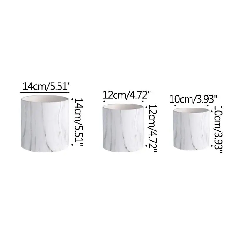 Home Garden Creative Marble Pattern Flower Pots Ceramic Hydroponics Flower Arrangement Office Desktop Display Planter Crafts