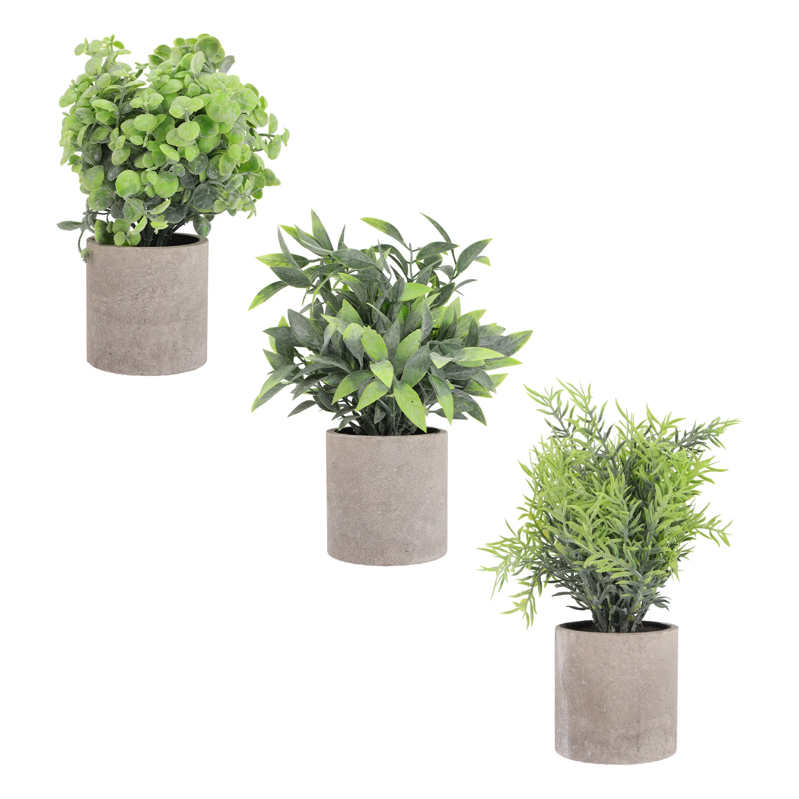 

3pcs Small Artificial Greenery Fake Plant Decors Desktop Adornments Faux Bonsai Artificial Plant Ornaments For Living Room