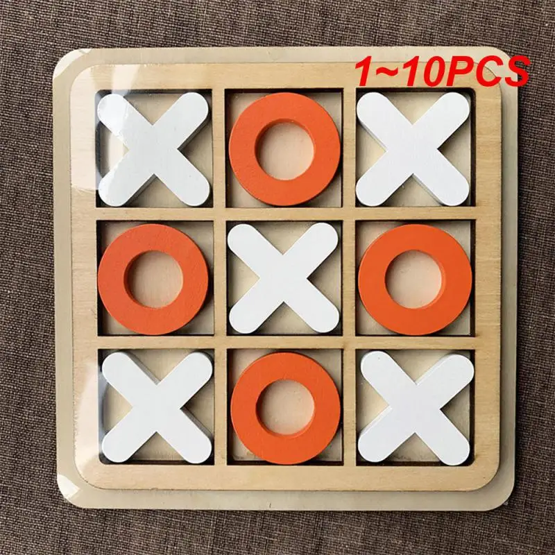 1~10PCS Wooden Tic TAC Toe Board Game Leisure Intelligent Family Games Funny Table Game Parent-Child Xoxo Chess Ox Chess