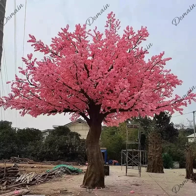 BJ Large Fiberglass Artificial Cherry & Peach Blossom Wishing Tree Indoor Outdoor Hotel Mall Decor