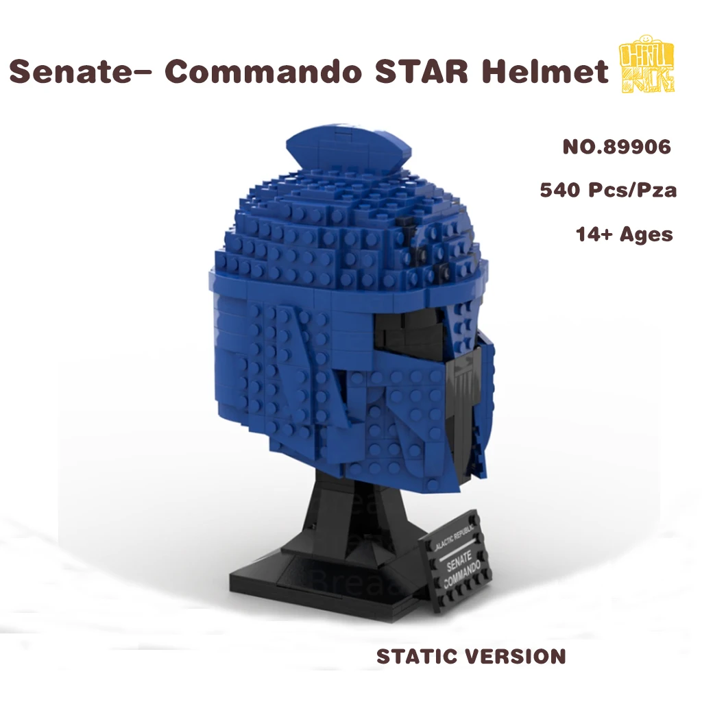 MOC 89906 Senate- Commando STARIII Helmet Model With PDF Drawings Building Blocks Bricks Kids DIY Toys Birthday Christmas Gifts