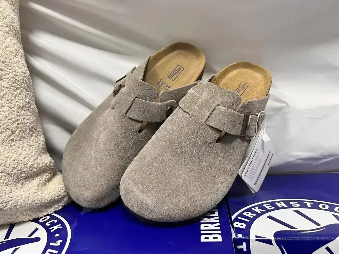 Sandalias de cuero Boston de alta calidad para mujeres y hombres, zapatos de moda de verano que combinan con todo, sandalias de mujer