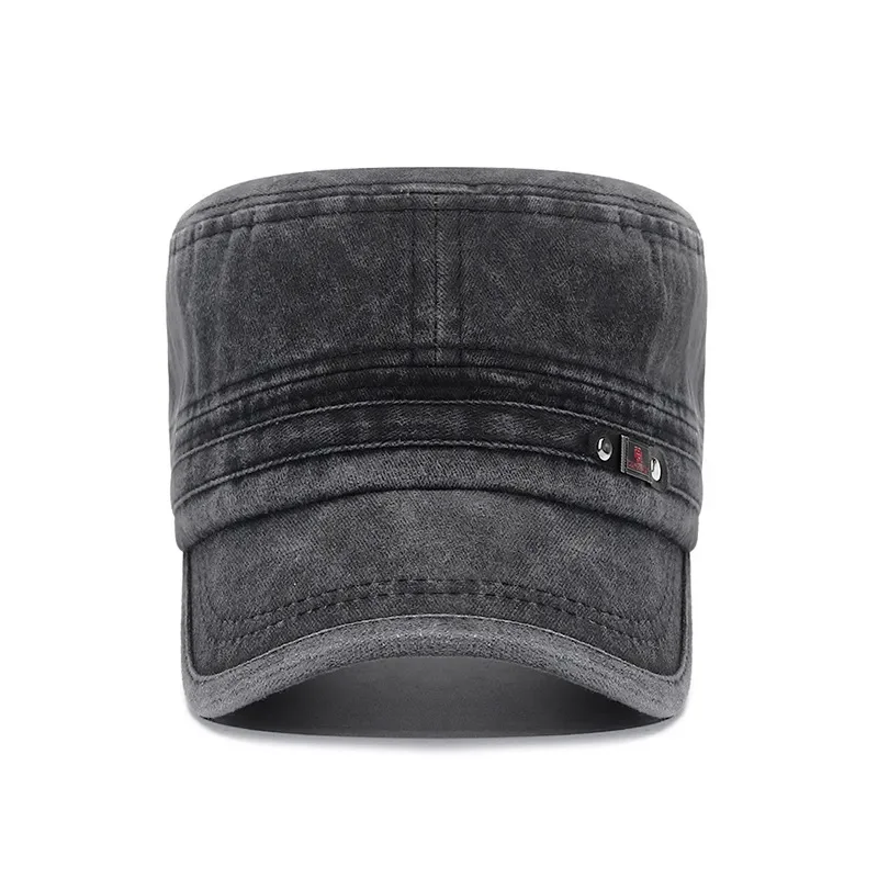 New Washed Hat Made Old Cotton Flat Top Autumn And Winter Peaked Hat Outdoor Breathable Faded Visor Hat Men