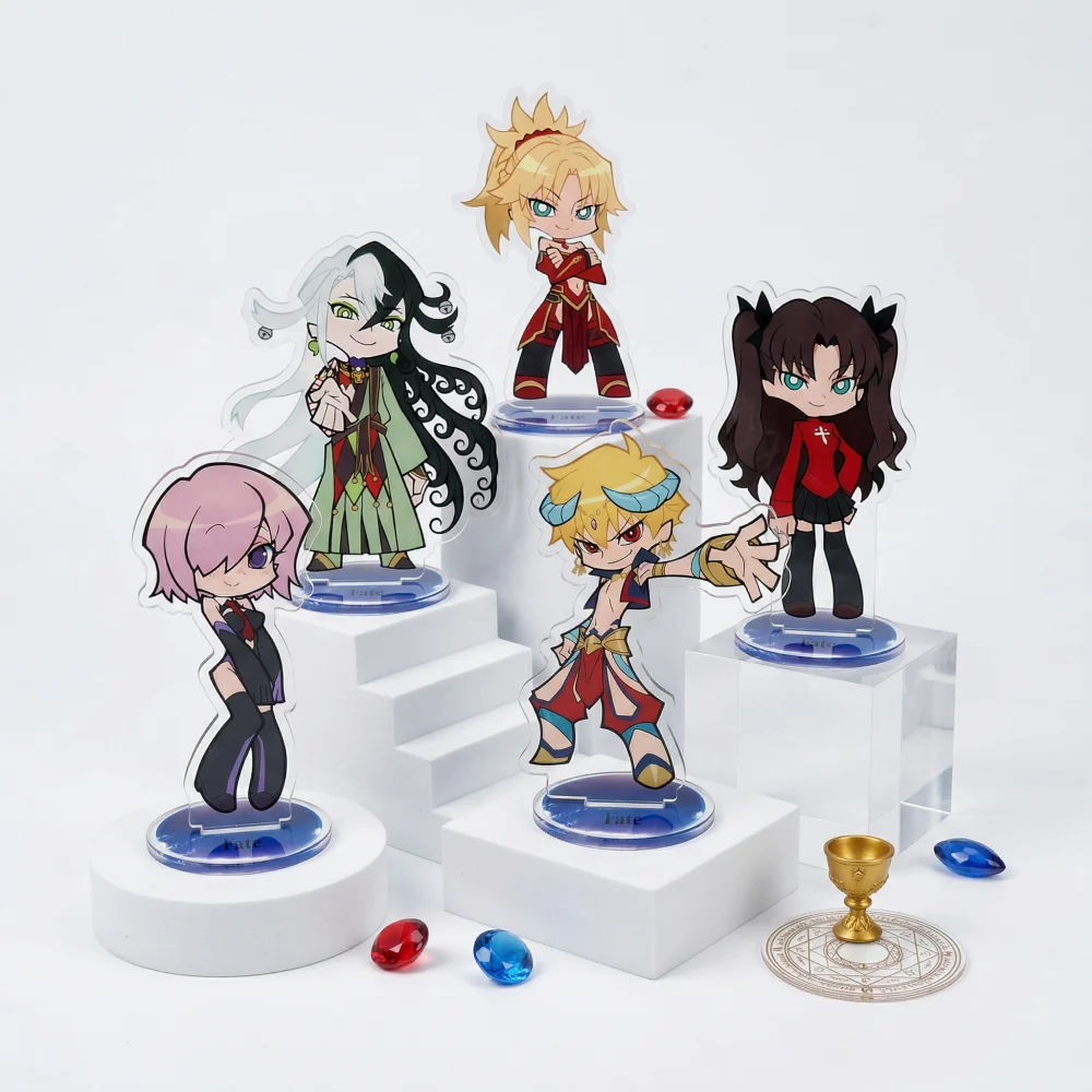 Figura Decorativa de Acrílico de Anime y Videojuegos Fate Grand Order FGO Stay Night Saber Gilgamesh Archer Rin Nero Jeanne Mash, Llavero, Regalo