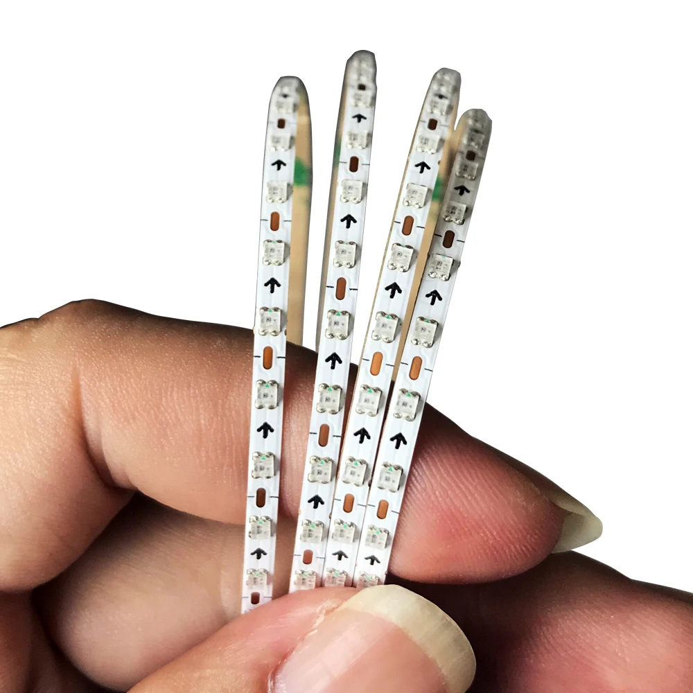 2.7mm Ultra Narrow LED Strip WS2812B Individually Addressable RGBIC Colorful Pixel Light 160Leds/M IP30 White PCB DC5V DC12V