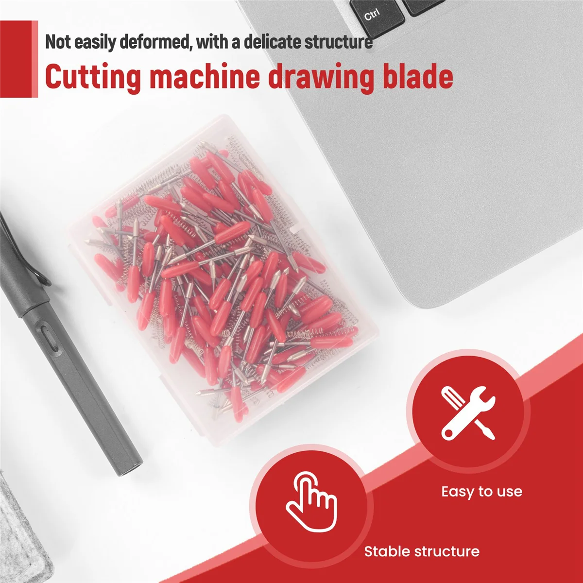 A26P 100 قطعة 45 درجة الفينيل القاطع الراسمة شفرات ل Graphtec CB09U CB09 صورة ظلية النقش قطع سكين لصانع كريكت