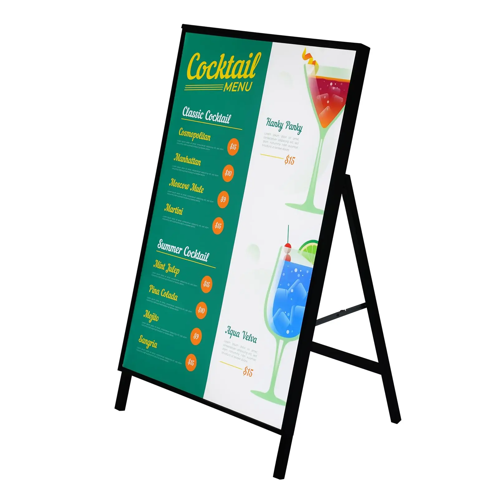 LED Poster Frame Stand, Folding Floor Poster Display LED Sign Holder