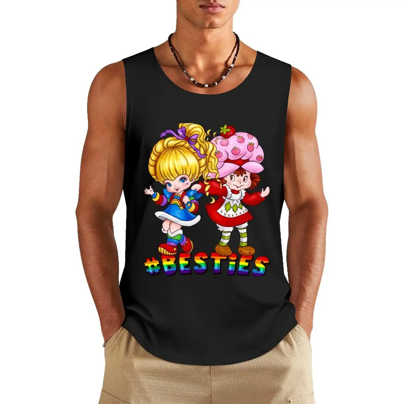 

Besties Robot Brite Tank Top Body man Men's summer clothes Men's t shirt Fitness men clothing