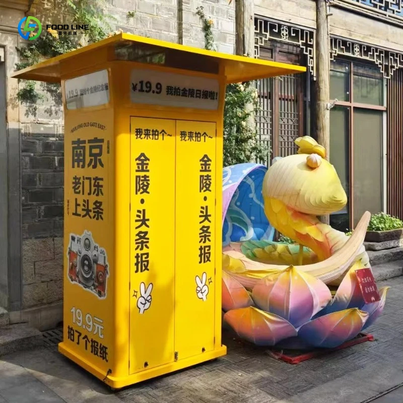 Customized Retro-Style Newspaper Photo Booth for Sale DSLR Kiosk with Thermal Sublimation Printer