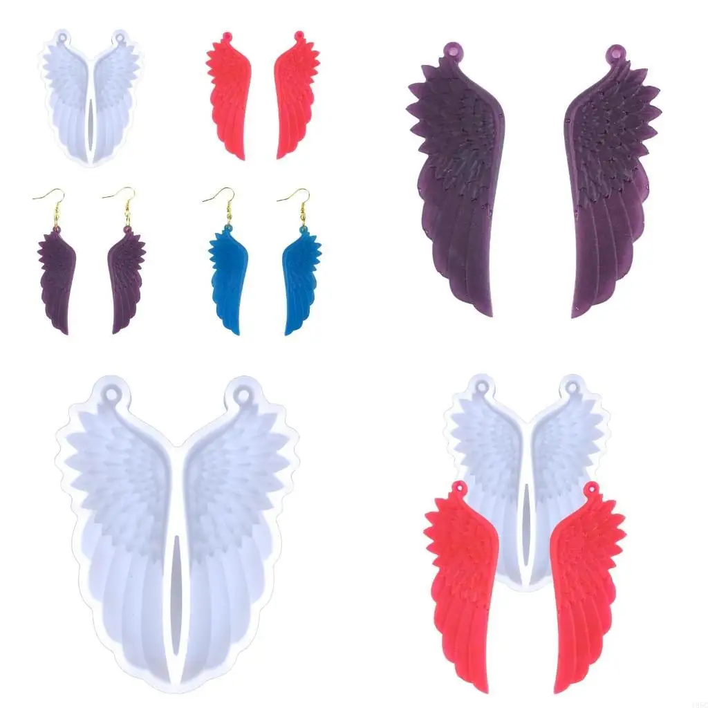 195C Mirror Angel Wing Ornament Mold Silicone Pendant Mold Earring Jewelry Epoxy Resin Casting Jewelry Making Diy Crafts