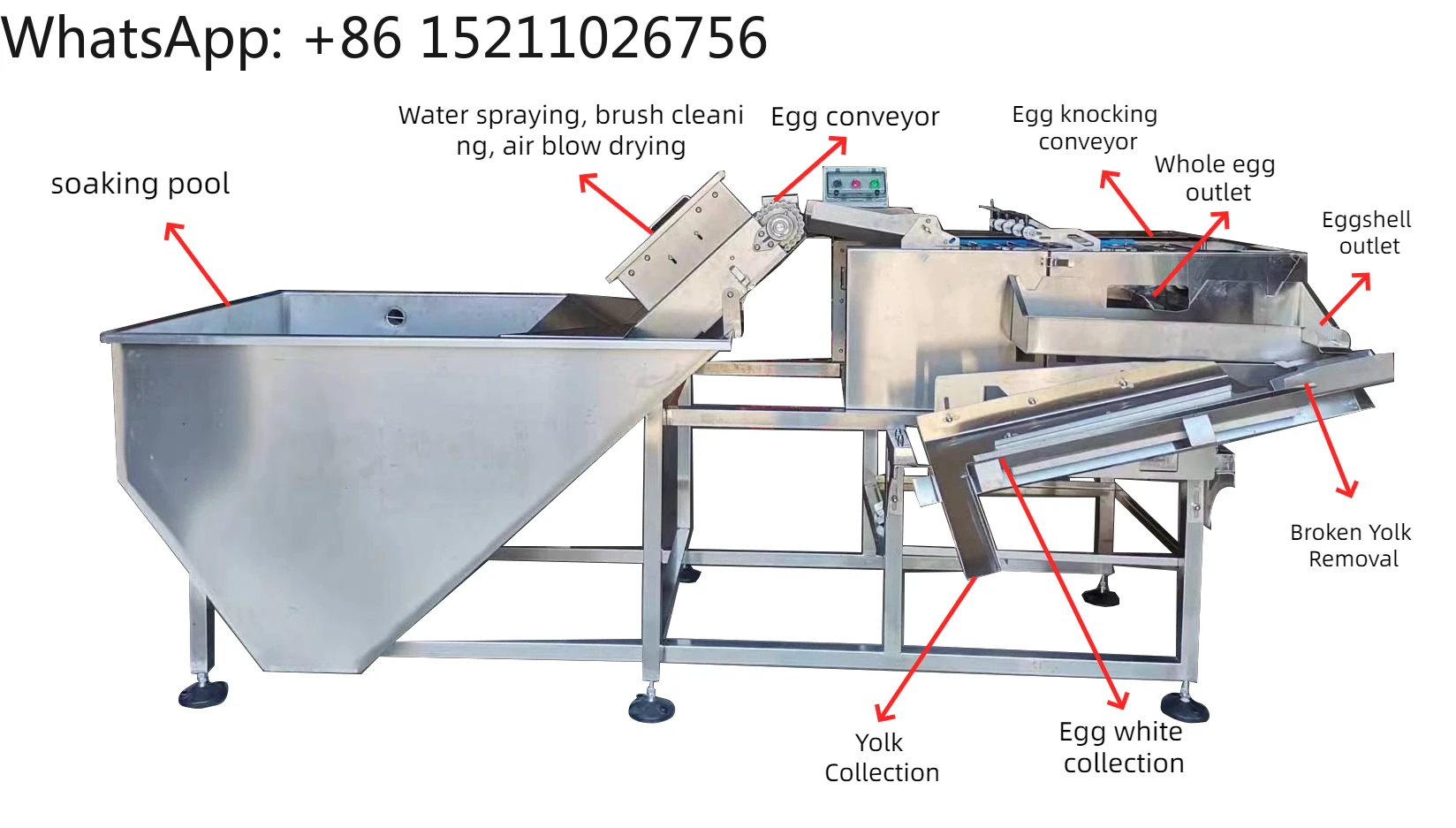 Group High-Efficiency Egg Breaking Separator 304 Stainless Steel Cake Preparation Equipment