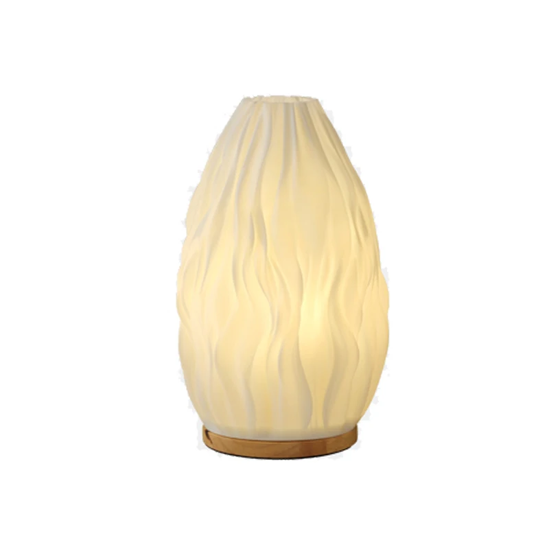 French Cream Style 3D Printed Lampshade Desk Lamp Bedroom Study Children\'s room Internet Red Atmosphere Decoration Desk Lamp