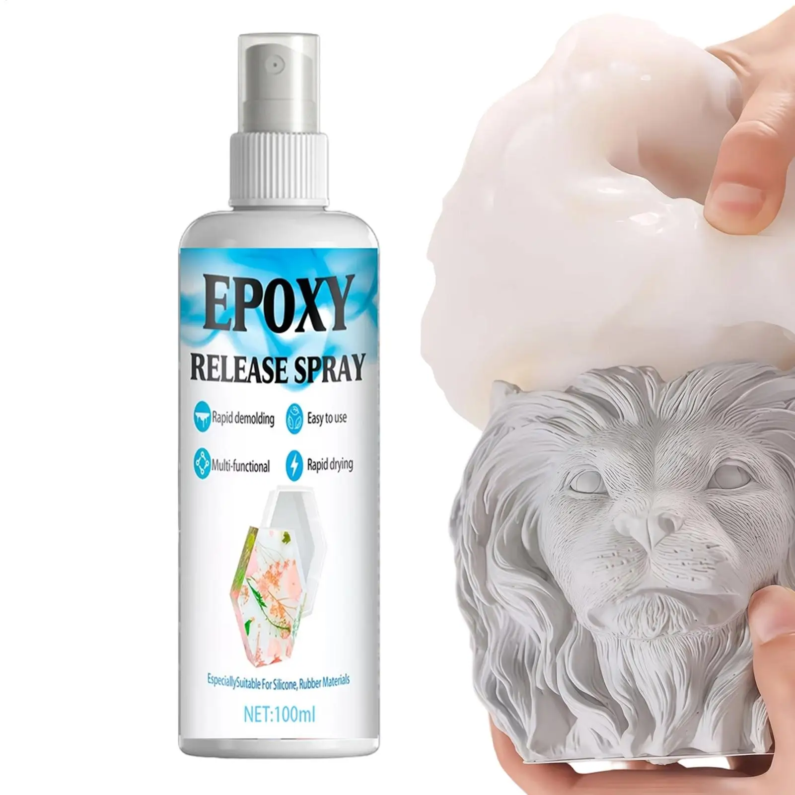 

Спрей-разделитель для силиконовых форм 100 мл, быстросохнущий, нелипкий, для воска, гипса и литья, для поделок и художественных проектов