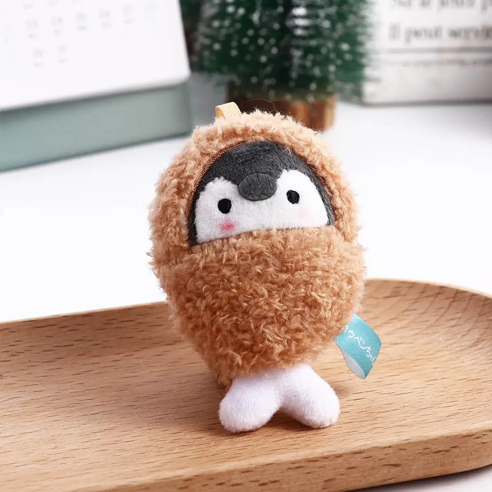 Sauna Car Key Ring Ornaments Hot Dog PP Cotton Penguin  Pendant Women Key Holder Plush Key Chain Korean Style Key Buckle