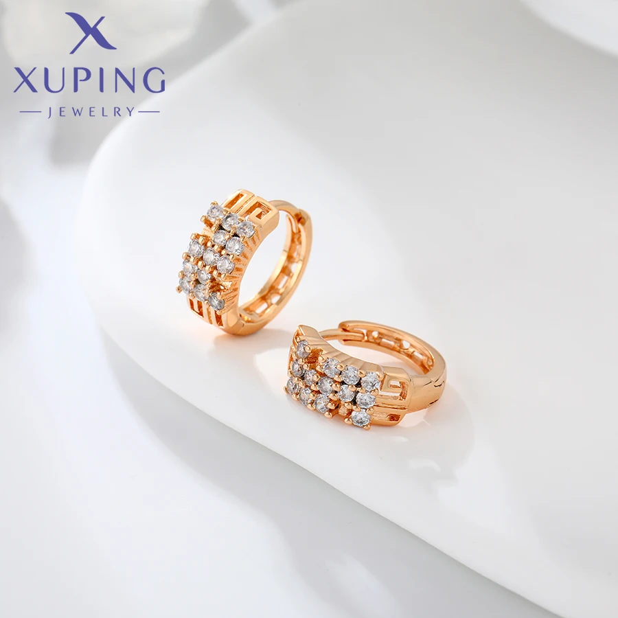 Xuping Jewelry New Arrival Fashion Mixed Charm More Items Gold Color Huggies Earrings for Women Girl Party Gift