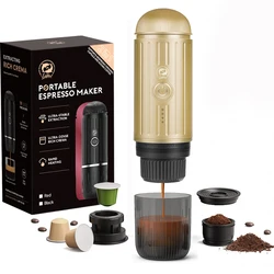 Portable Coffee Machine Wireless Electric Espresso Maker Fit Nesoresso Capsule & Coffee Powder hiking camp Outdoor Sports Tour