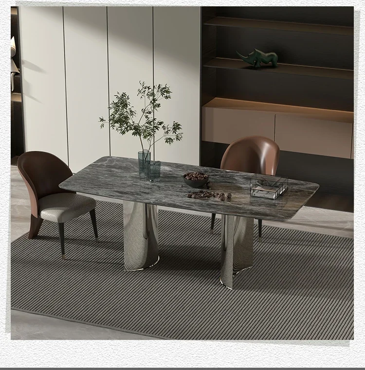 Y1 Light luxury marble dining table Household luxury dining table and chairs Large flat high-end dining table can be customized