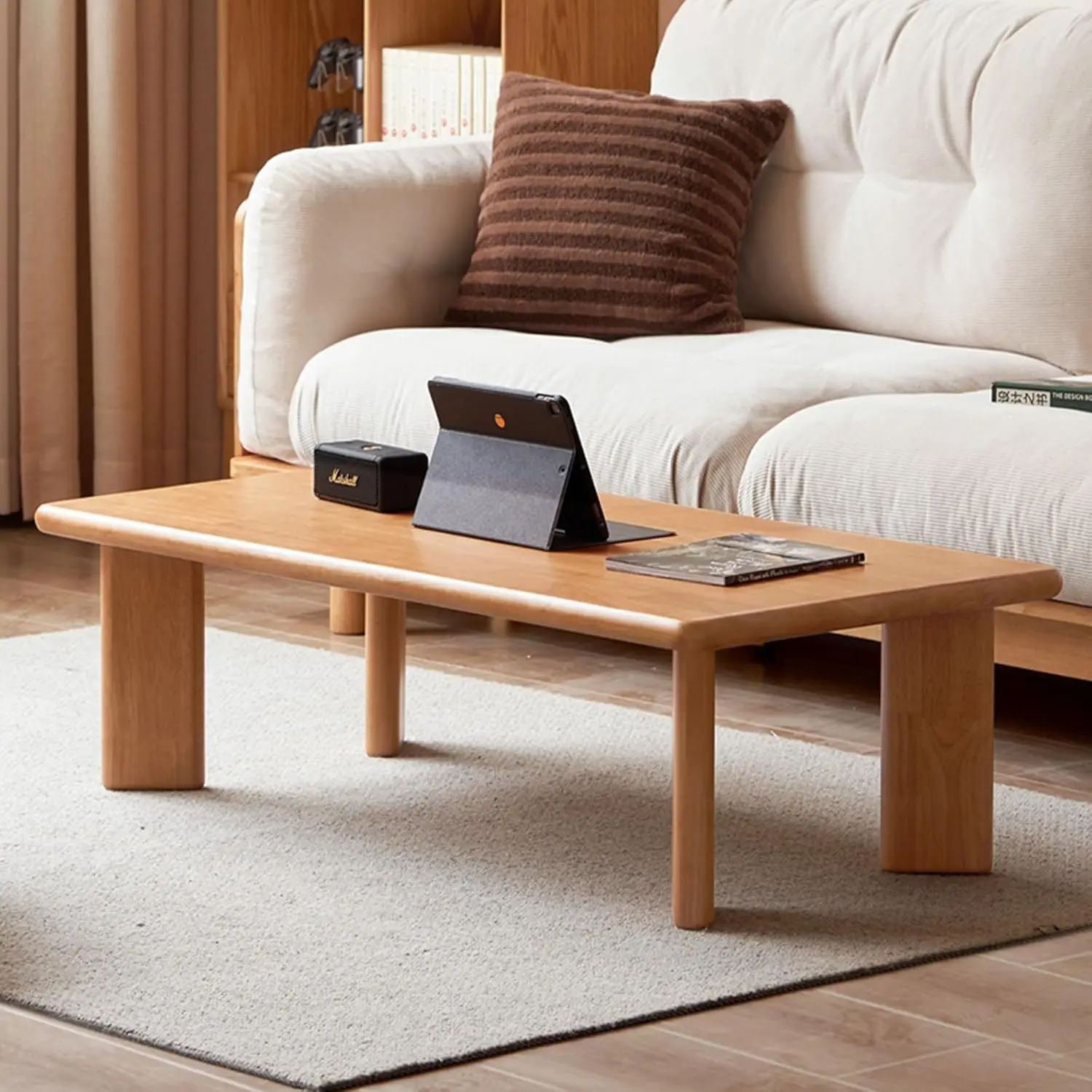 

Solid Wood Tatami Tables, 47" L Low Coffee Table Japanese Floor Table Small Wooden Tables Tea Table for Sitting on, Customized
