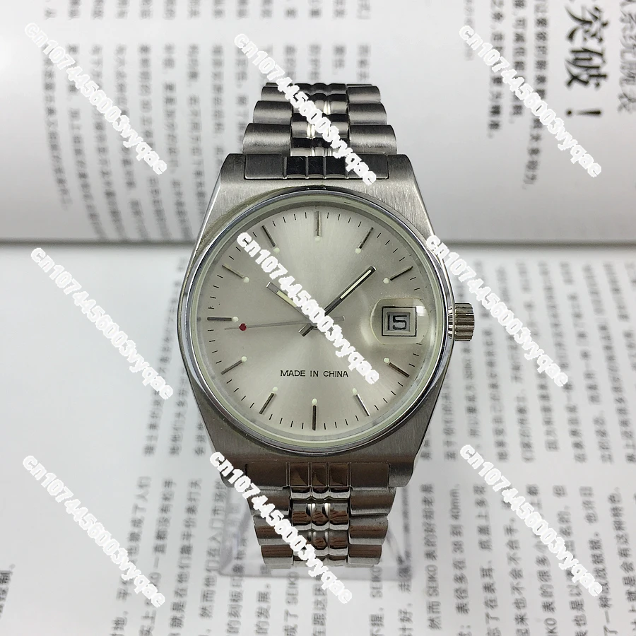 Original stock, watch all steel silver surface single calendar manual mechanical watch diameter 36mm