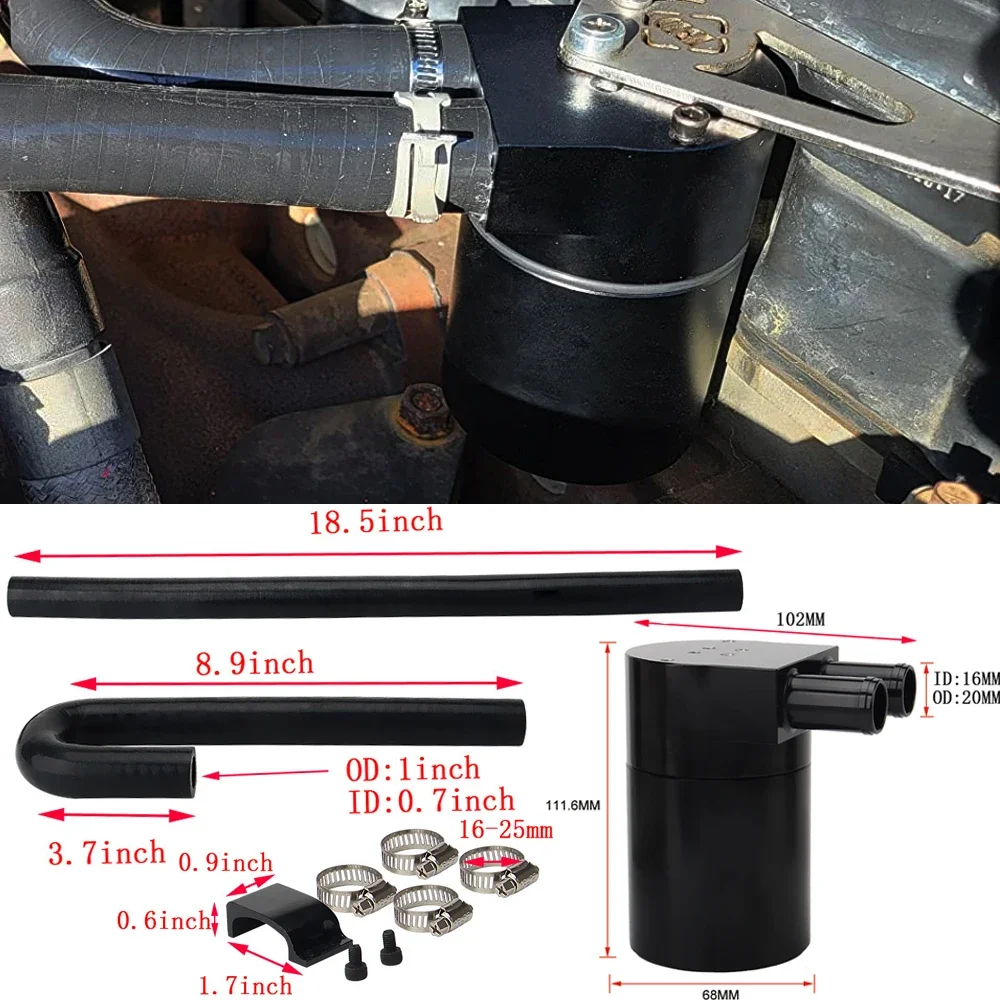 

Oil Catch Can Tank 300ml Reservior Oil Catch Can Kit with Silicone Radiator Hose for BMW N54 335i 135i E90 E92 E82 N20 / N26